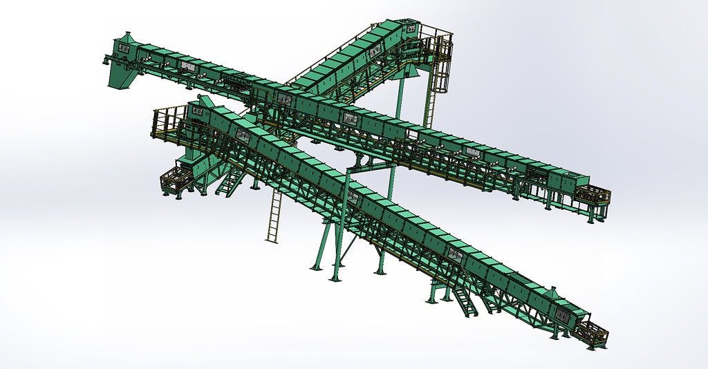 一般コンベアAの3D設計モデル