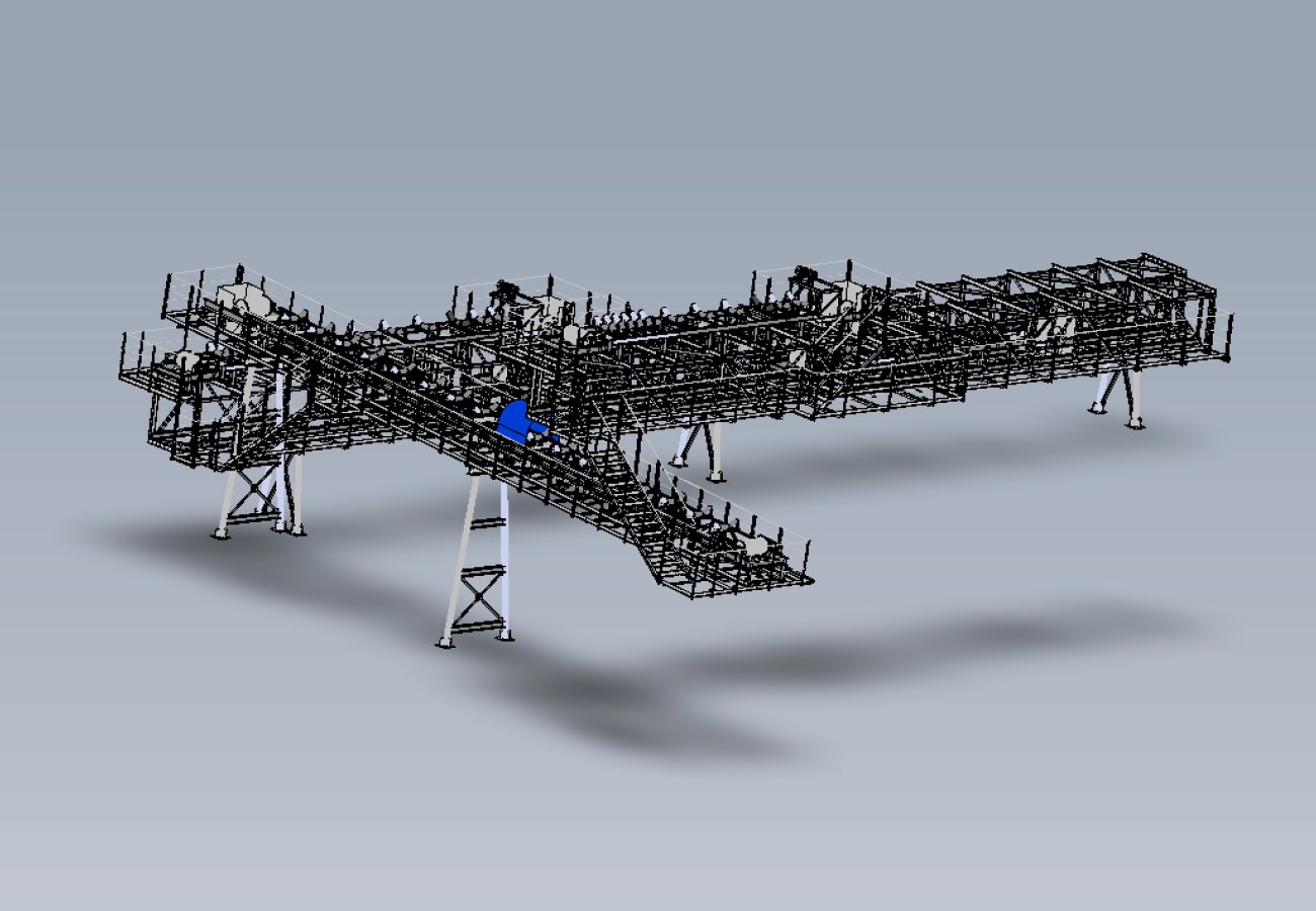 一般コンベアCの3D設計モデル